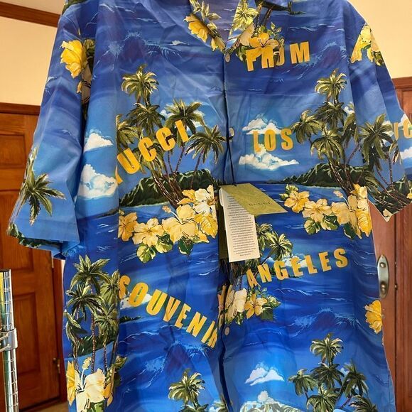 Men’s Gucci palm tree, print bowling shirt size size 56 made in Italy - Picture 8 of 8